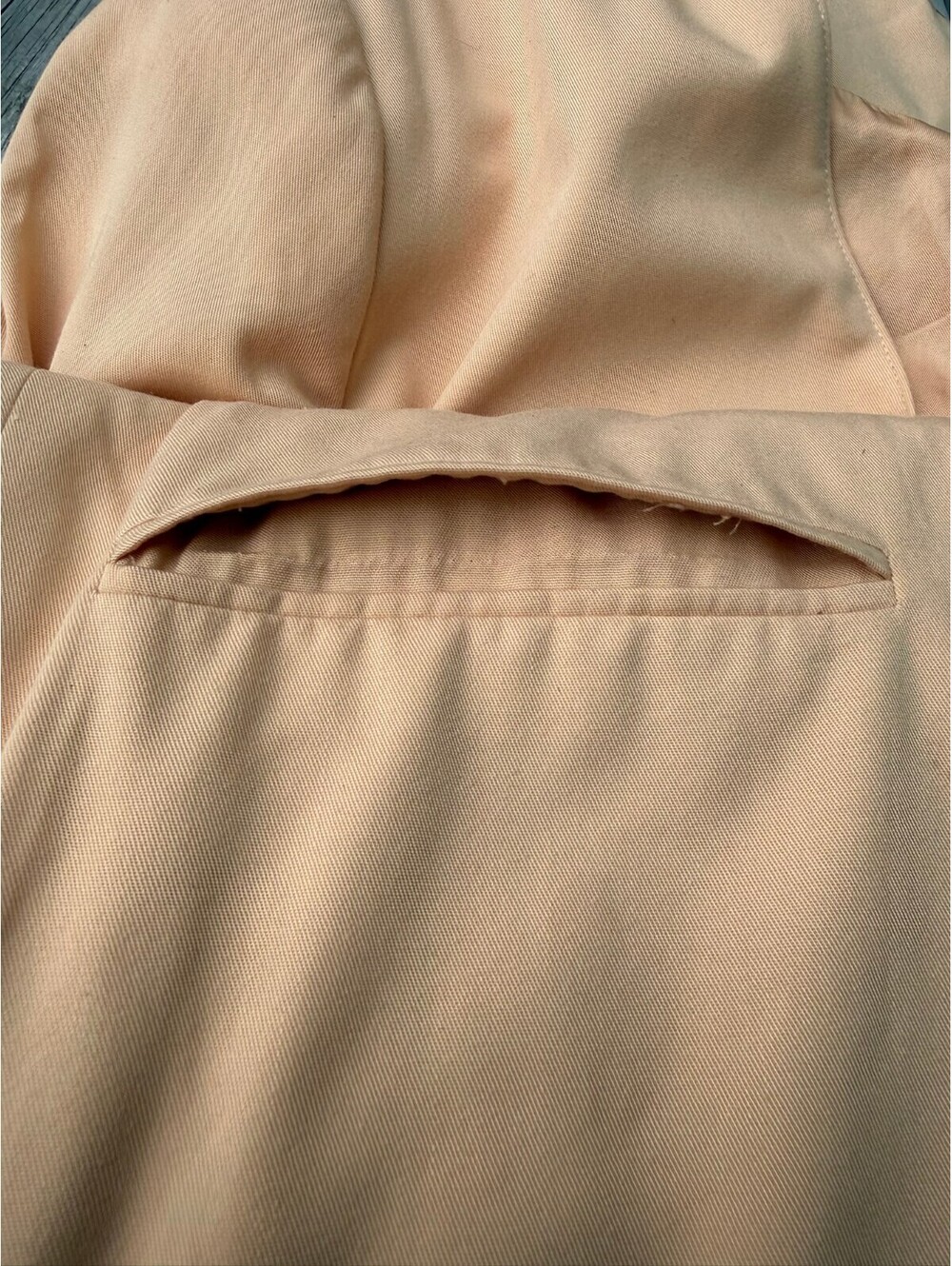 Vintage Apart Women’s Peach Longline Collarless Blazer Size 10‎ Gold Buttons USA - Picture 9 of 10